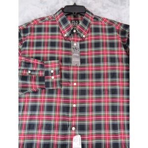 New Jos A Bank Travelers Collection Plaid Shirt Men XL Cotton Tartan